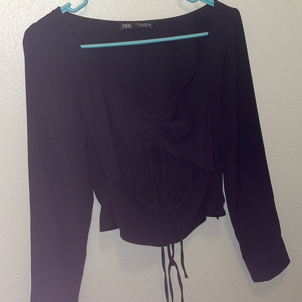 ZARA RUCHED CUT OUT TOP - Picture 3 of 9